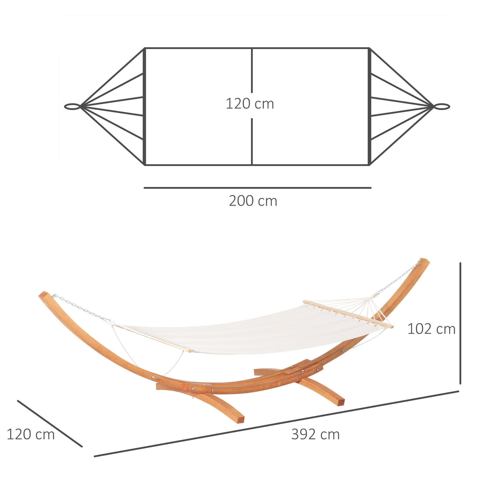 outsunny-outdoor-garden-hammock-with-wooden-stand-swing-hanging-bed-for-patio-white