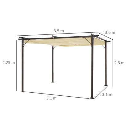 outsunny-3-5m-x-3-5m-metal-pergola-gazebo-awning-retractable-canopy-outdoor-garden-sun-shade-shelter-marquee-party-bbq-beige