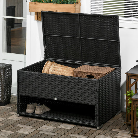 outsunny-rattan-garden-storage-box-outdoor-pe-wicker-deck-doxes-w-shoe-layer-for-indoor-outdoor-spa-black