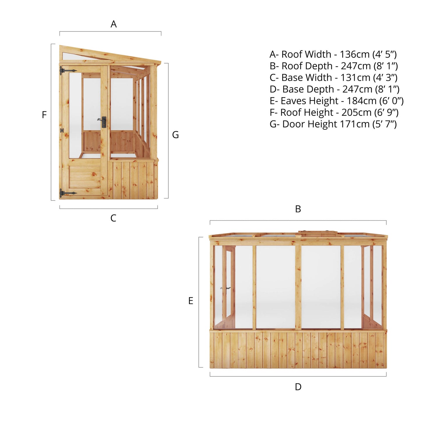 8 X 4 Premium Lean-To Greenhouse