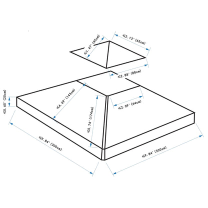 outsunny-3-x-3m-gazebo-canopy-roof-top-replacement-cover-spare-part-deep-grey-top-only