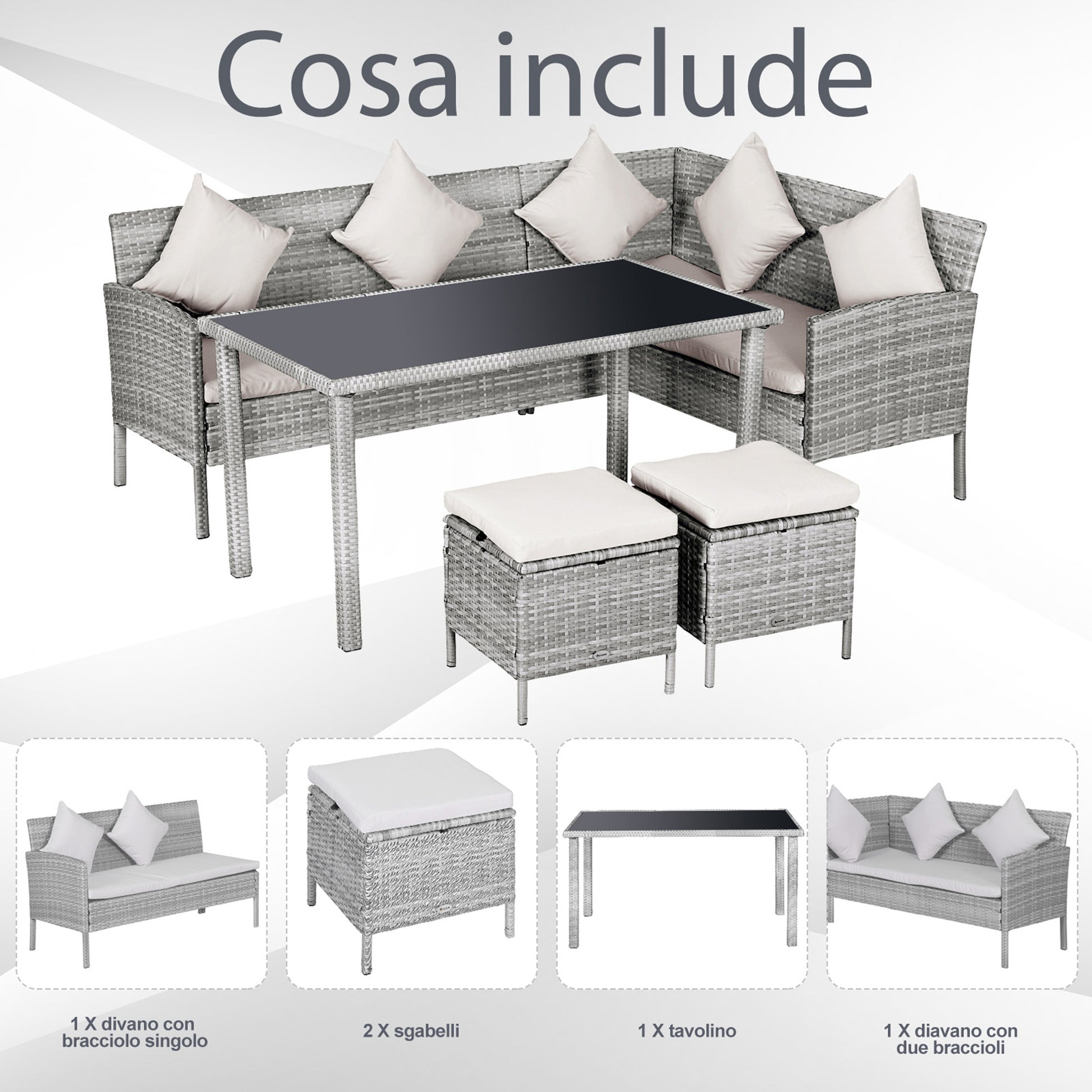 outsunny-6-seater-garden-outdoor-patio-rattan-corner-dining-set-wicker-sofa-foot-stool-dining-table-with-white-cushions-mixed-grey