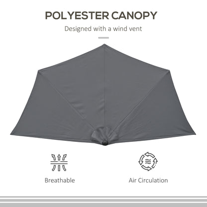 outsunny-3-m-half-round-umbrella-parasol-grey-polyester-aluminum