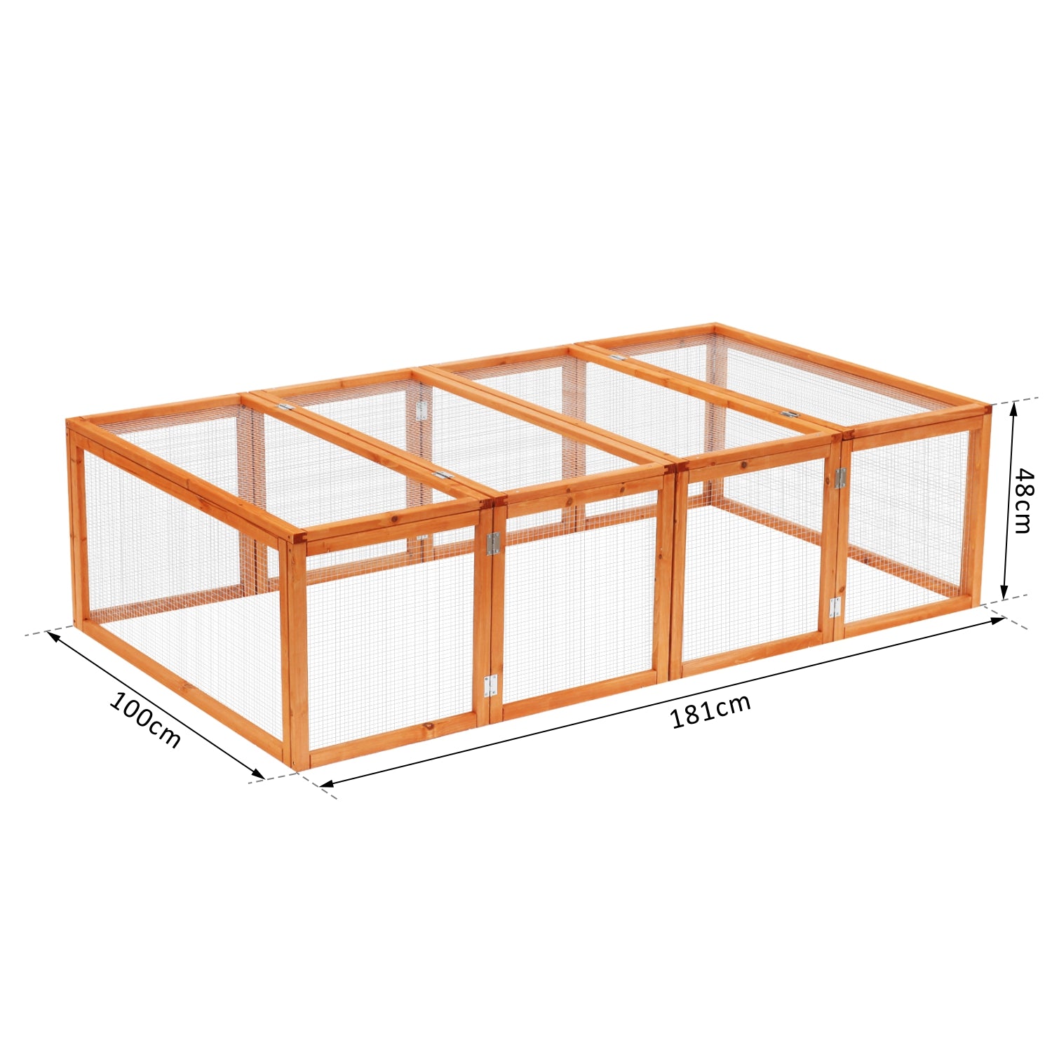 Pawhut Rabbit Hutch W/ Mesh Wire, 181Lx100Wx 48H cm-Wood