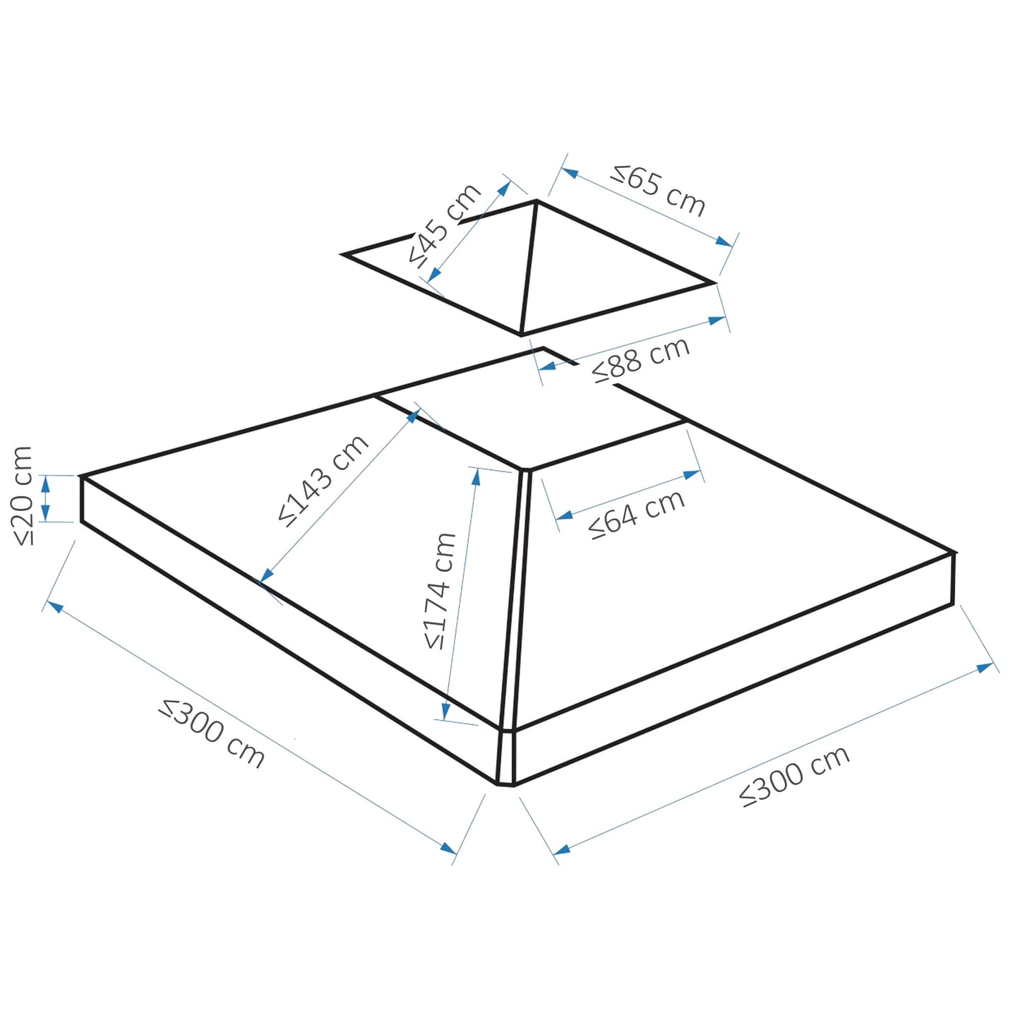 outsunny-3-x-3m-canopy-top-cover-for-double-tier-gazebo-gazebo-replacement-pavilion-roof-deep-beige-top-only