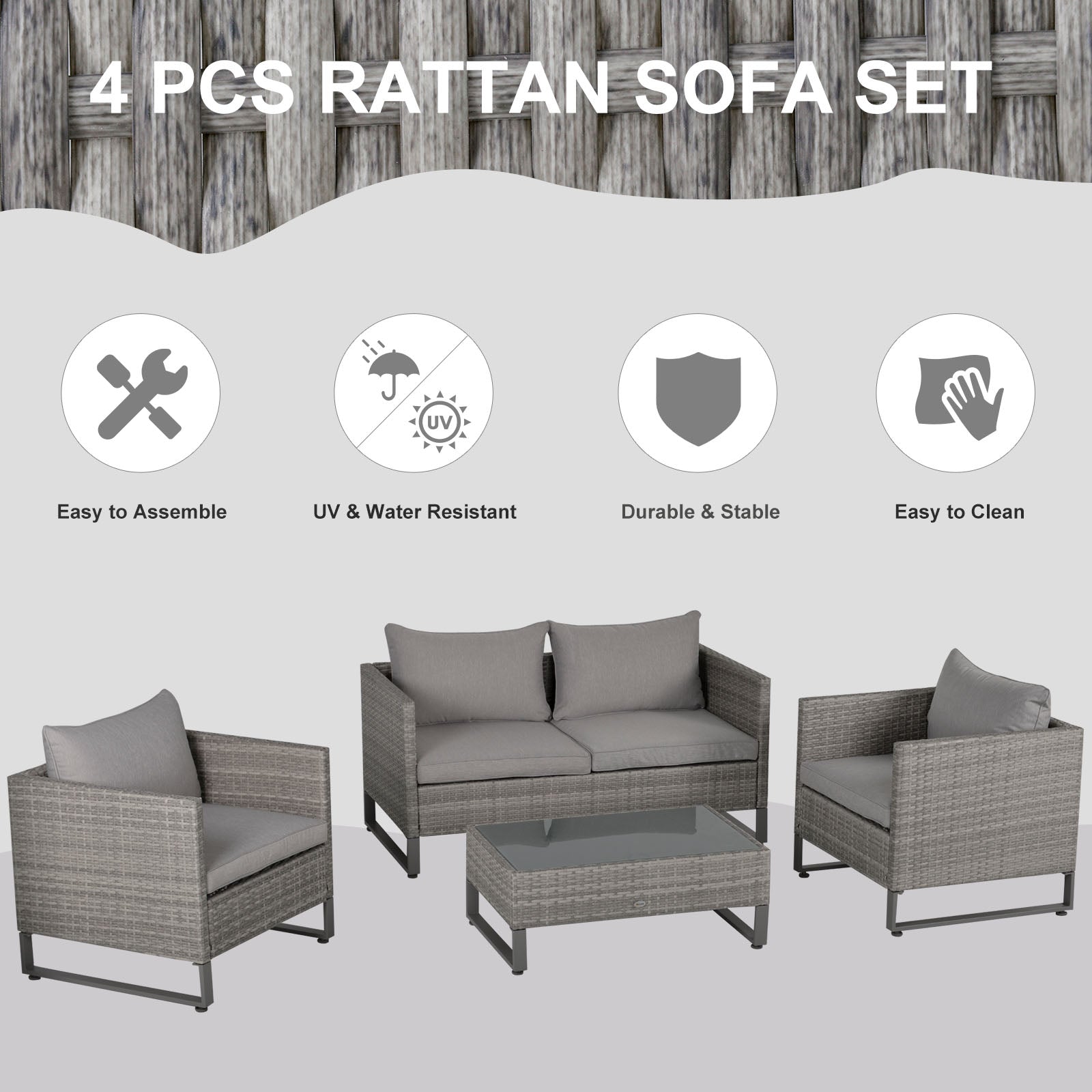 outsunny-4-seater-pe-rattan-garden-furniture-wicker-dining-set-w-glass-top-table-cushions-light-grey