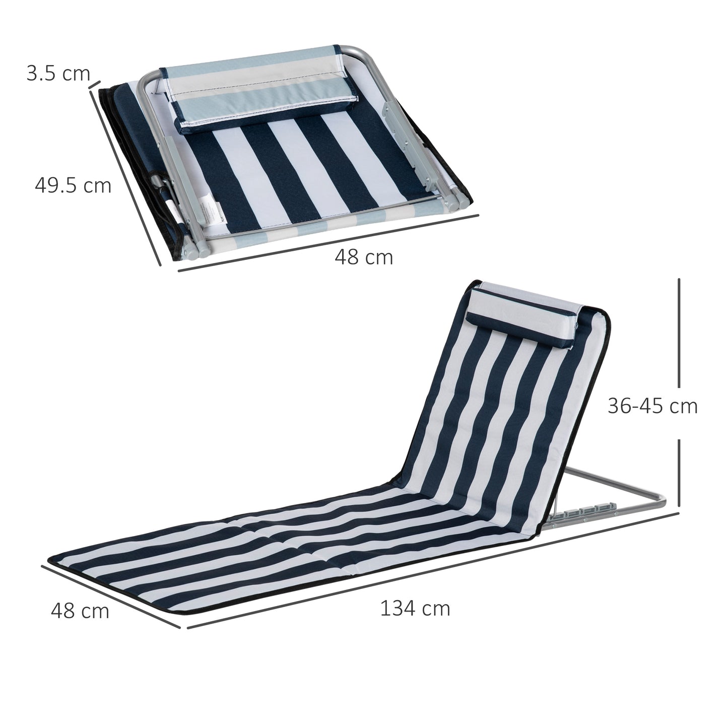 outsunny-set-of-2-foldable-garden-beach-chair-mat-lightweight-outdoor-sun-lounger-seats-adjustable-back-metal-frame-pe-fabric-head-pillow-blue