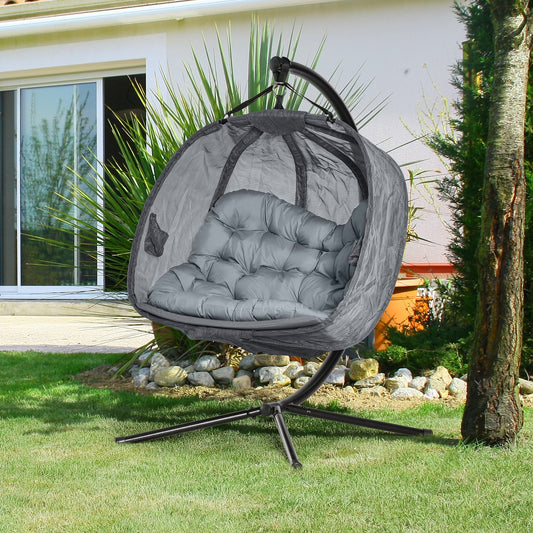 outsunny-double-hanging-egg-chair-2-seaters-swing-hammock-chair-with-stand-cushion-and-folding-design-for-indoor-and-outdoor-grey