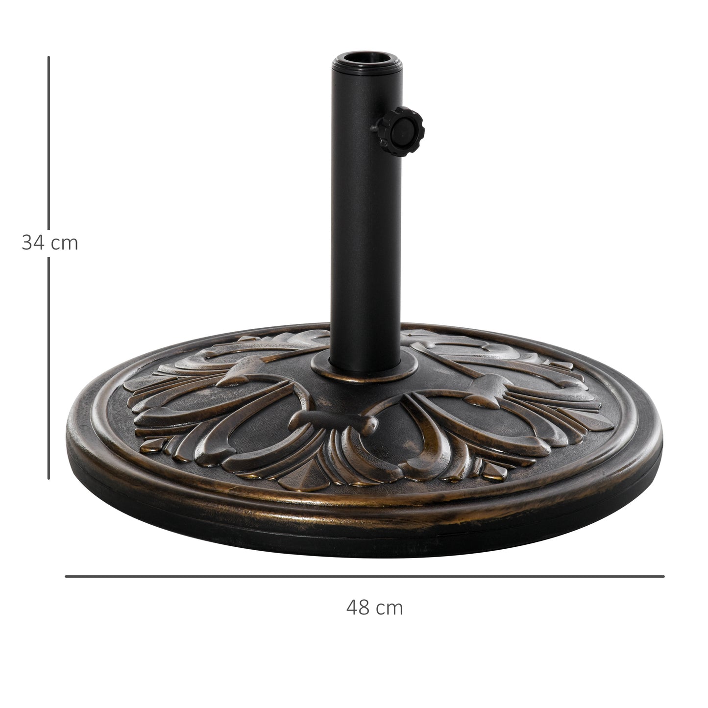 outsunny-13kg-round-umbrella-base-outdoor-parasol-base-weight-stand-holder-for-outdoor-garden-bronze-tone