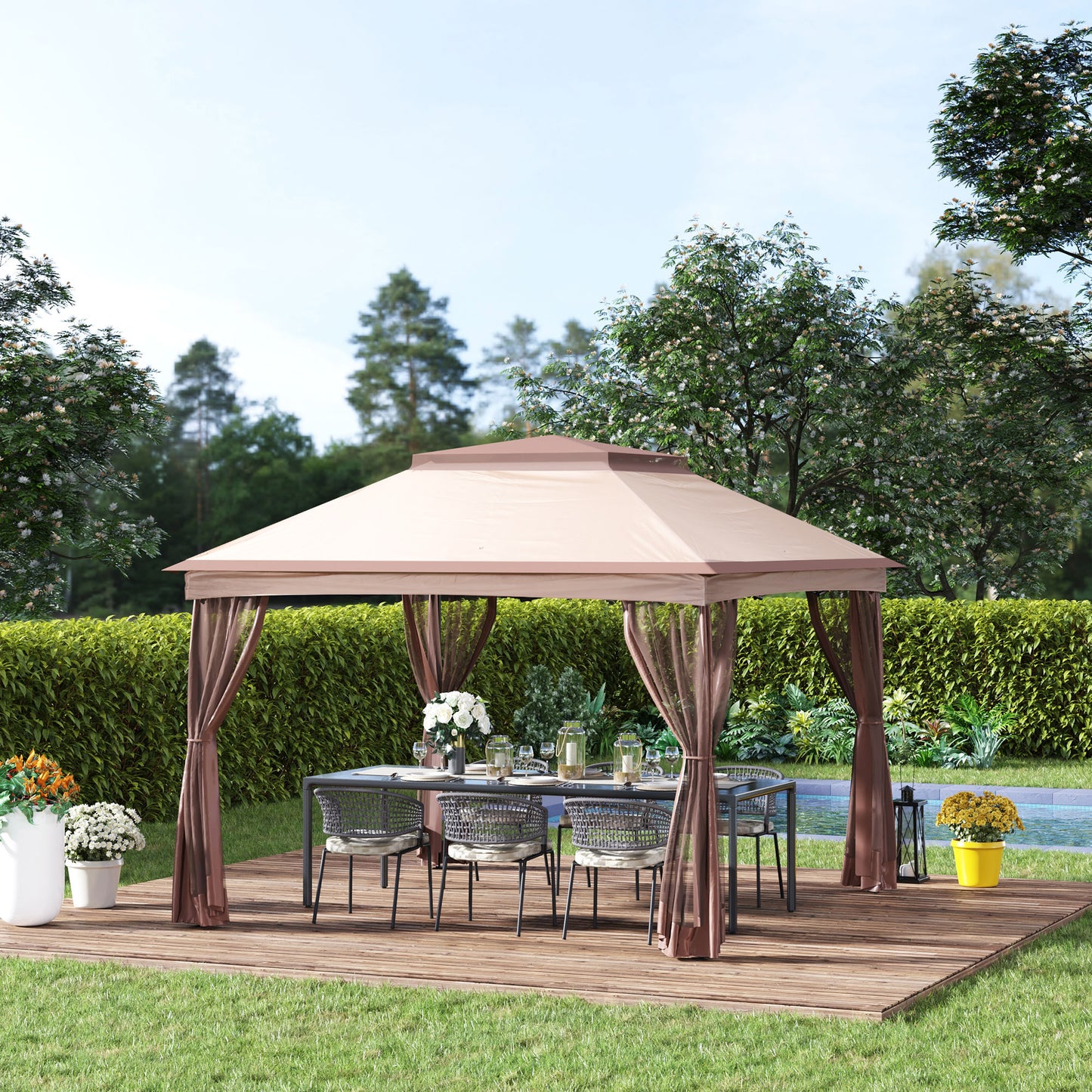 outsunny-3-x-3m-meters-metal-gazebo-party-canopy-garden-pop-up-tent-outdoor-sun-shelter-w-net-curtain-zipper-door-khaki