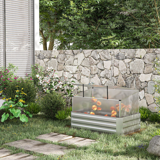 outsunny-raised-beds-for-garden-with-mini-greenhouse-galvanised-outdoor-planters-and-cold-grame-for-herbs-and-vegetables