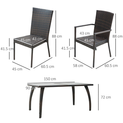 outsunny-6-seater-rattan-dining-set-6-wicker-weave-chairs-tempered-glass-top-dining-table-6-seater-outdoor-backyard-garden-furniture-brown