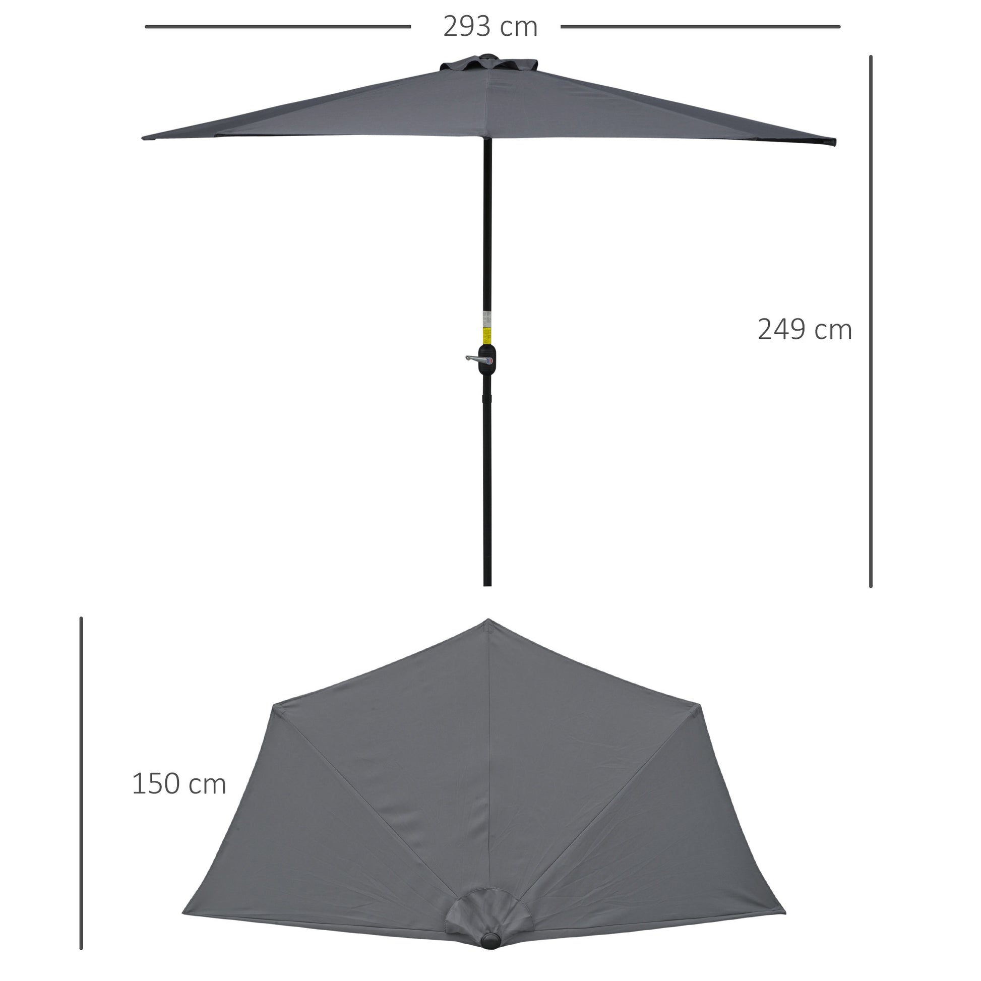 outsunny-3-m-half-round-umbrella-parasol-grey-polyester-aluminum