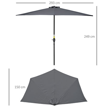 outsunny-3-m-half-round-umbrella-parasol-grey-polyester-aluminum