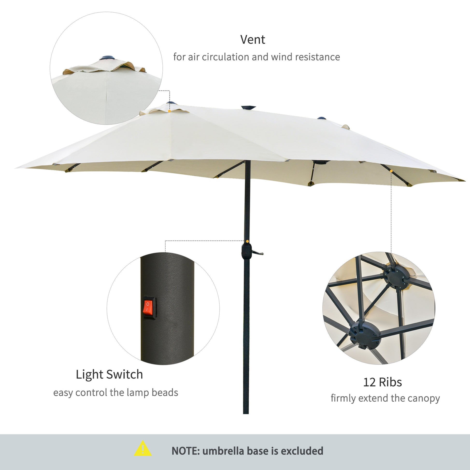 outsunny-4-4m-double-sided-sun-umbrella-garden-parasol-patio-sun-shade-outdoor-with-led-solar-light-cream-white