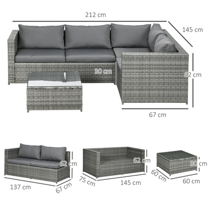 outsunny-3-pieces-rattan-garden-furniture-4-seater-outdoor-patio-corner-sofa-chair-set-with-coffee-table-thick-cushions-grey