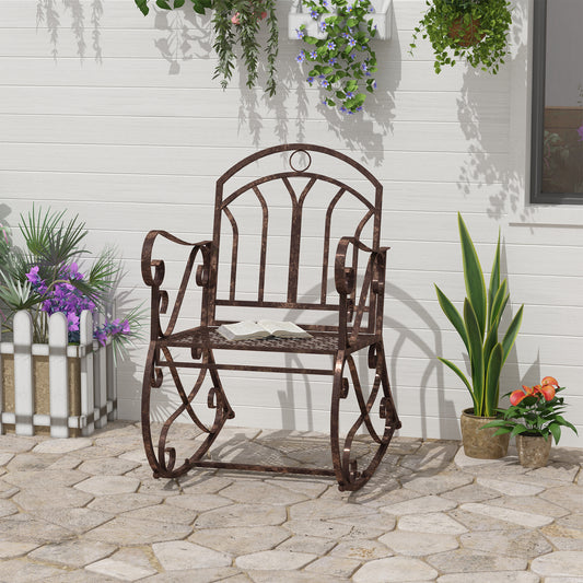 outsunny-metal-single-chair-1-seater-garden-outdoor-rocking-chair-vintage-style-bronze