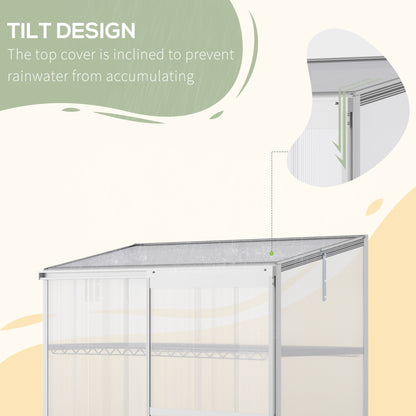 outsunny-3-tier-mini-greenhouse-garden-cold-frame-plant-growth-house-w-polycarbonate-panels-openable-roof-129-5-x-58-x-140-cm-silver