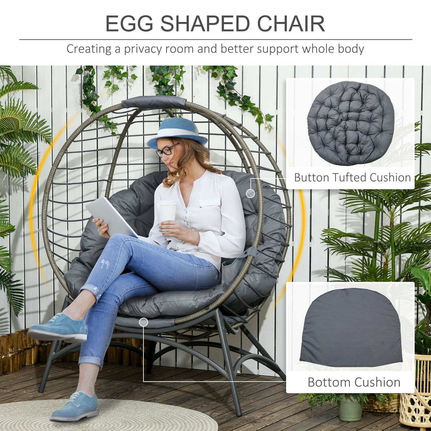 outsunny-folding-rattan-egg-chair-freestanding-basket-chair-with-cushion-bottle-holder-bag-for-outdoor-or-indoor-grey-and-black