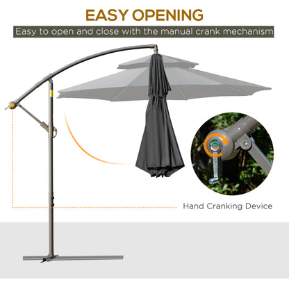 outsunny-2-7m-banana-parasol-cantilever-umbrella-with-crank-handle-double-tier-canopy-and-cross-base-for-outdoor-hanging-sun-shade-black