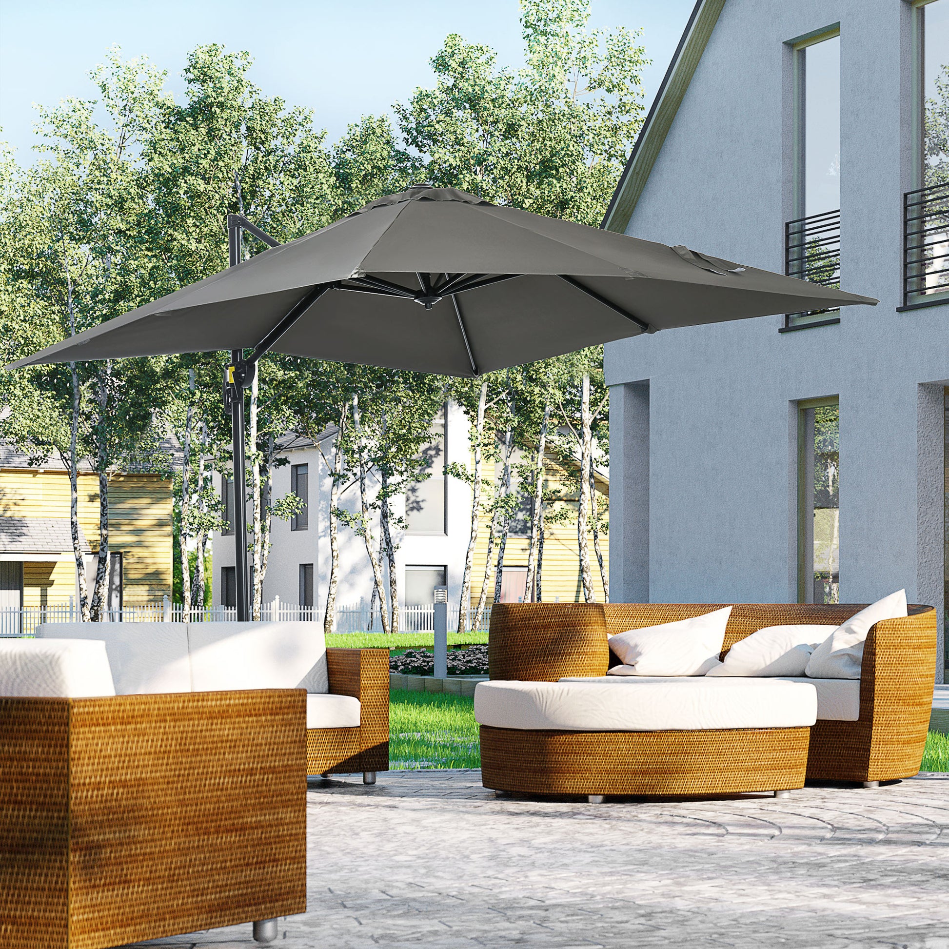 outsunny-2-5-x-2-5m-patio-offset-parasol-cantilever-umbrella-sun-shade-canopy-shelter-360-rotation-with-crank-handle-and-cross-base-grey