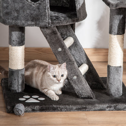 PawHut Floor to Ceiling Cat Tree for Indoor Cats 240-260cm Adjustable Height Dark Grey