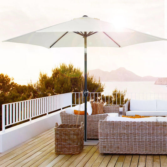 outsunny-2-7-m-patio-umbrella-sun-shade-tilt-crank-garden-aluminium-frame-cream-white