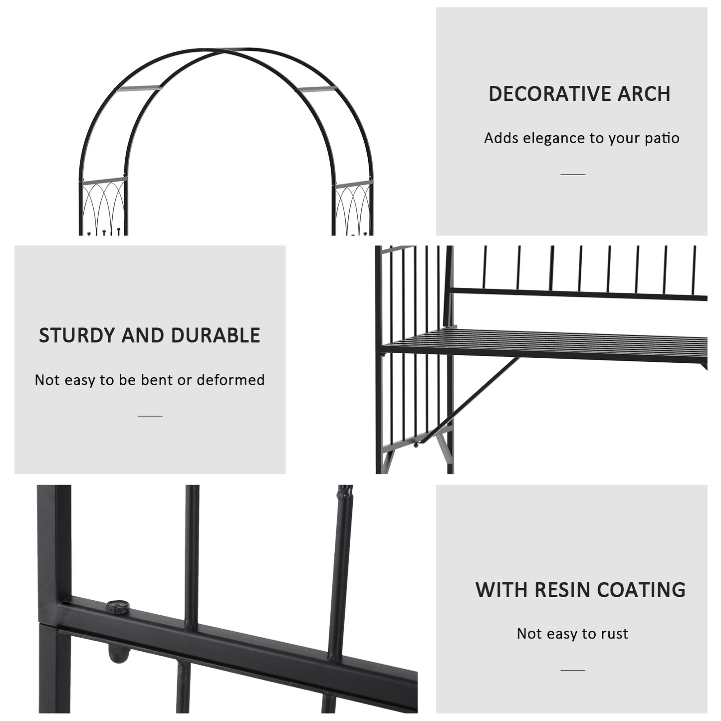 outsunny-garden-metal-arch-bench-outdoor-patio-rose-trellis-arbour-pergola-for-climbing-plant-antique-style-2-seater-chair-black