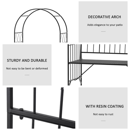 outsunny-garden-metal-arch-bench-outdoor-patio-rose-trellis-arbour-pergola-for-climbing-plant-antique-style-2-seater-chair-black