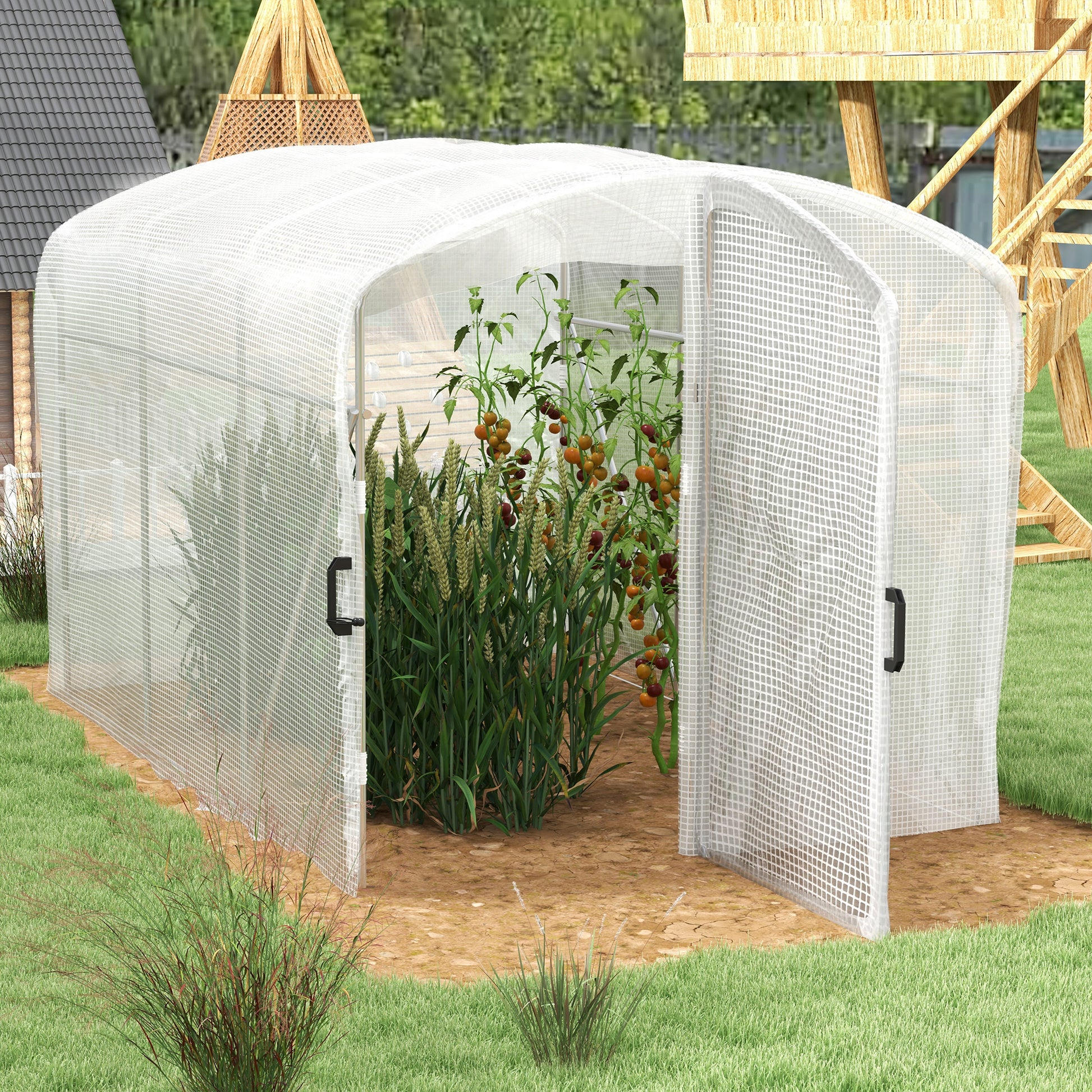 outsunny-polytunnel-greenhouse-walk-in-grow-house-with-uv-resistant-pe-cover-door-and-galvanised-steel-frame-2-x-2-x-2m-white