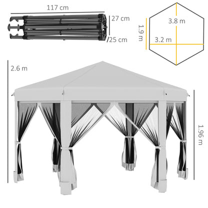 outsunny-3-2m-pop-up-gazebo-hexagonal-canopy-tent-outdoor-sun-protection-with-mesh-sidewalls-handy-bag-light-grey