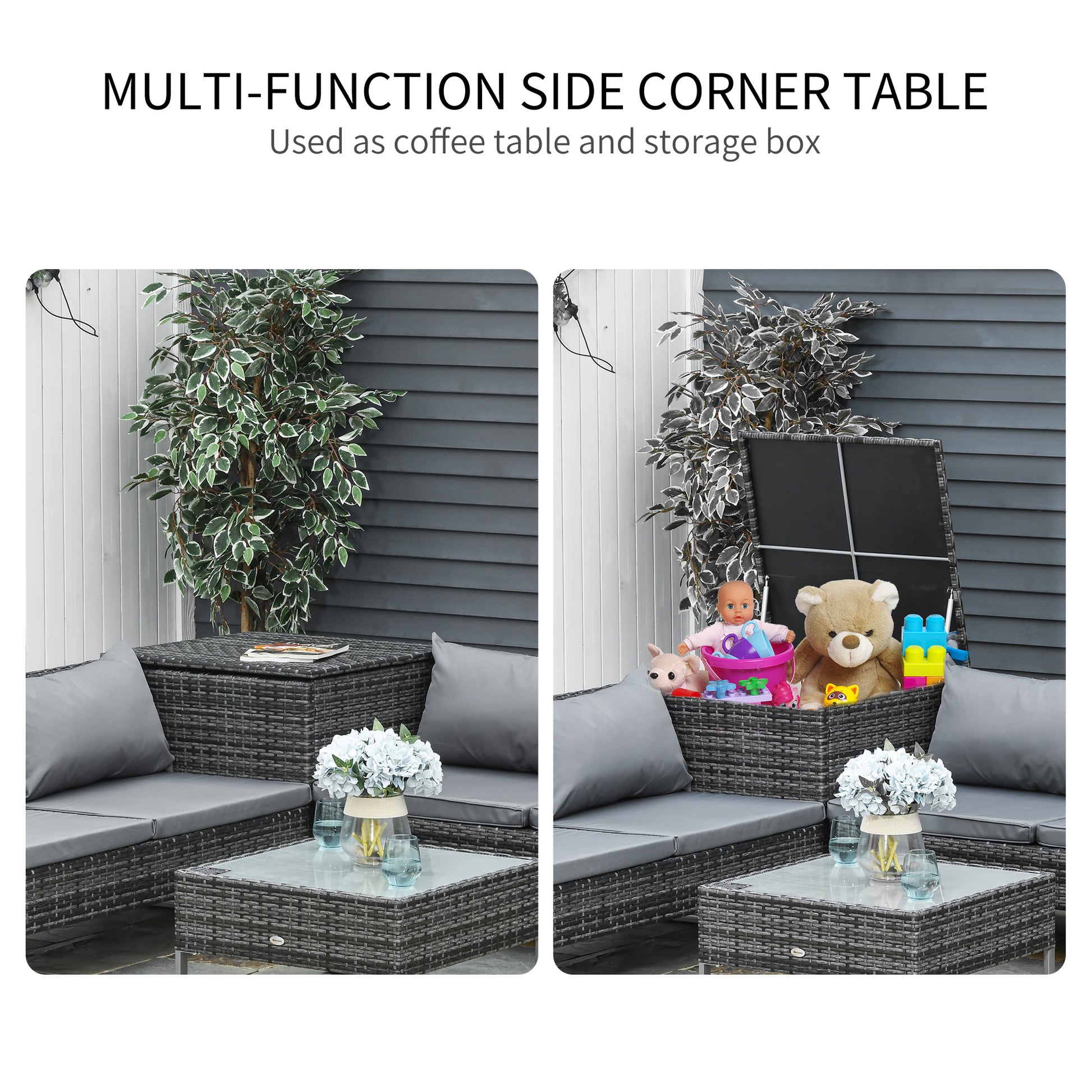 outsunny-4-pcs-garden-rattan-wicker-outdoor-furniture-patio-corner-sofa-love-seat-and-table-set-with-cushions-side-desk-storage-mixed-grey