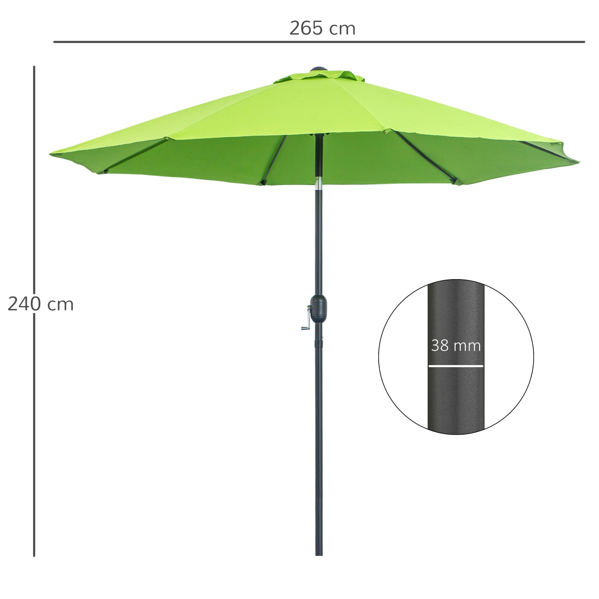 outsunny-2-7m-patio-parasol-sun-umbrella-tilt-shade-shelter-canopy-with-crank-8-ribs-aluminium-frame-light-green