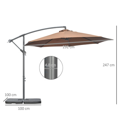 outsunny-3m-garden-banana-parasol-cantilever-umbrella-with-crank-handle-cross-base-weights-and-cover-for-outdoor-hanging-sun-shade-coffee