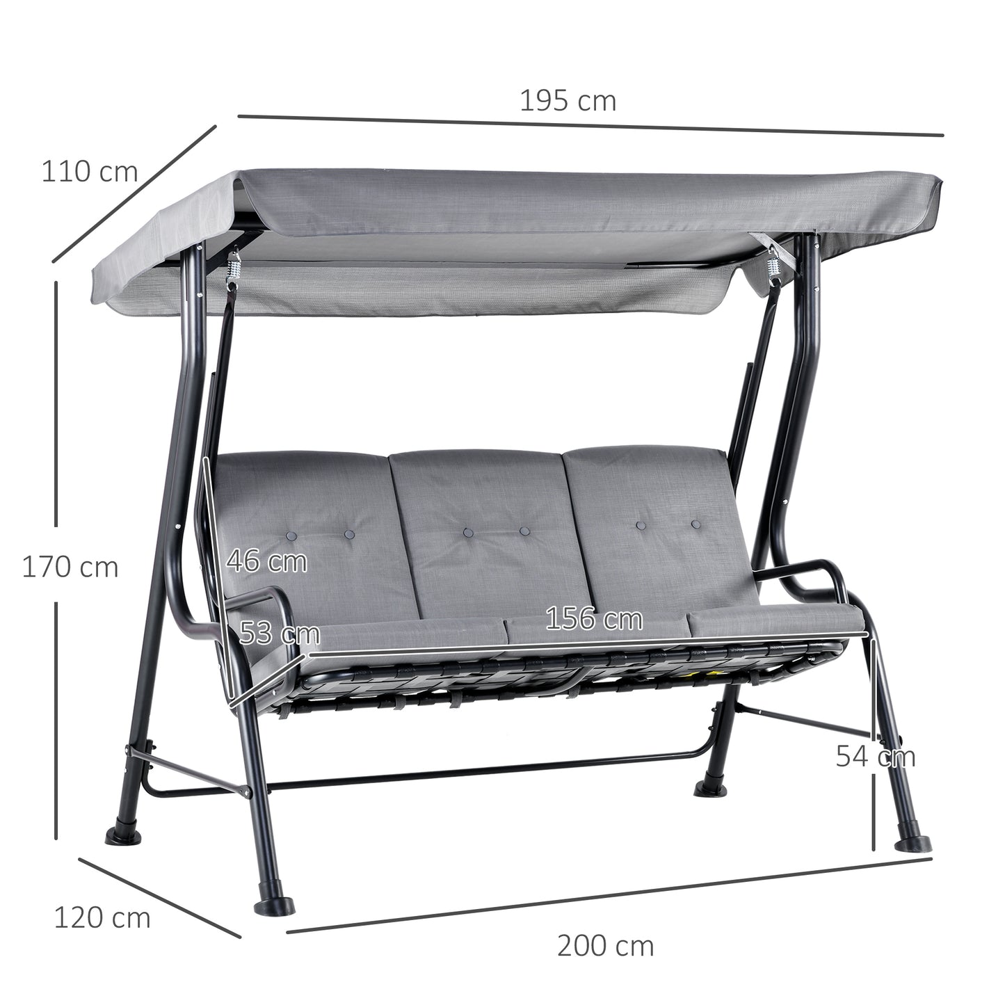 outsunny-3-seater-outdoor-garden-swing-chairs-thick-padded-seat-hammock-canopy-porch-patio-bench-bed-grey