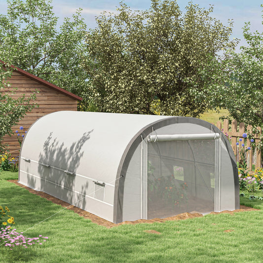 outsunny-6-x-3m-polytunnel-greenhouse-with-upgraded-structure-mesh-door-and-windows-15-plant-labels-white