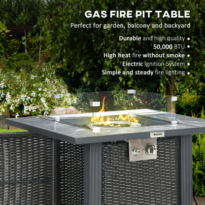 outsunny-outdoor-pe-rattan-gas-fire-pit-table-patio-square-propane-heater-with-marble-desktop-rain-cover-glass-windscreen-and-glass-stones-black