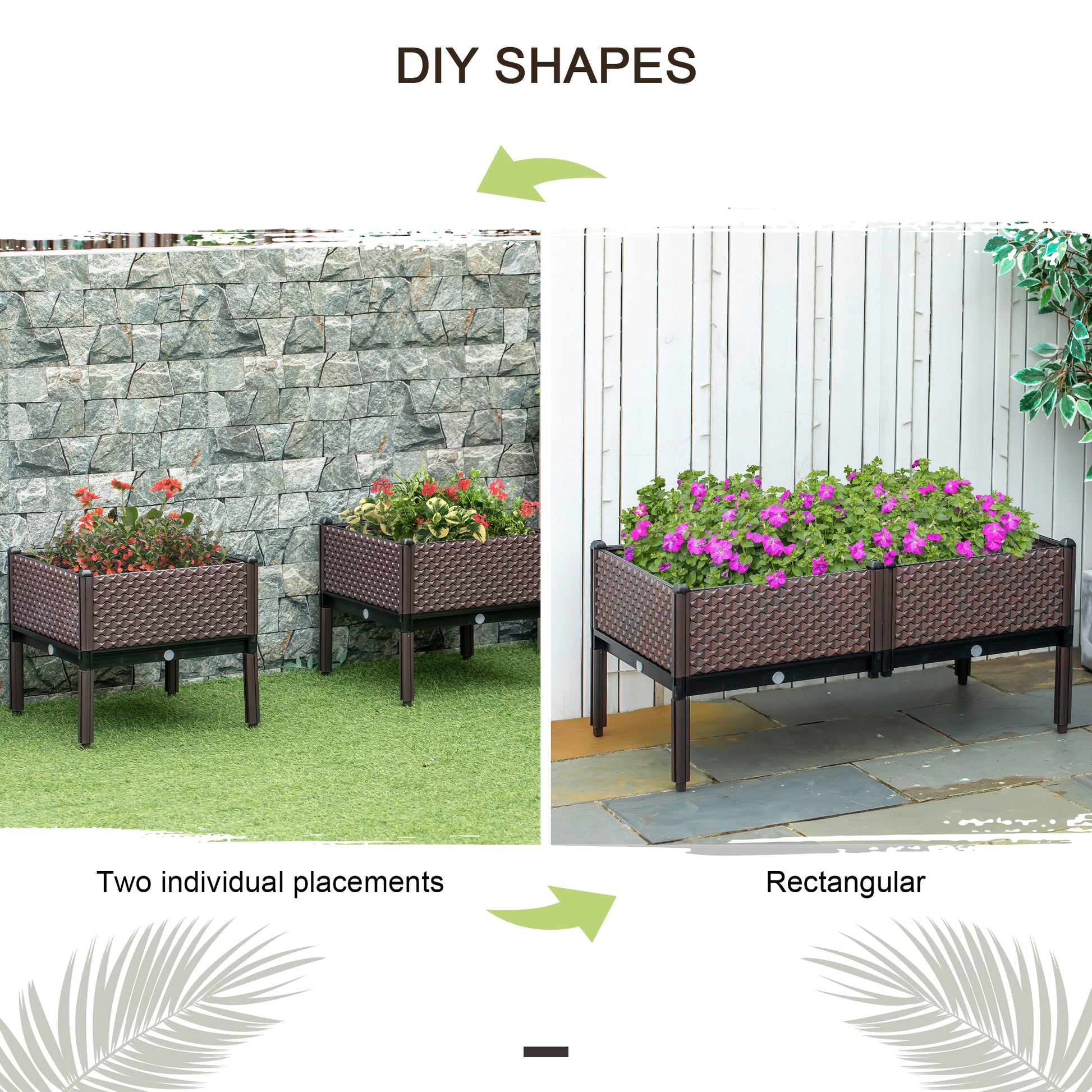 outsunny-50cm-x-50cm-x-46-5cm-set-of-2-garden-raised-bed-elevated-planter-box-flower-vegetables-planting-container-with-self-watering-design