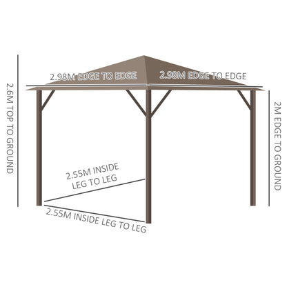 outsunny-steel-hardtop-gazebo-patio-tent-outdoor-sun-shelter-aluminum-w-curtain