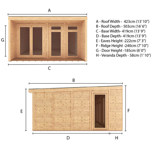 Sherwood Cresswell 4M X 4M Insulated Garden Room