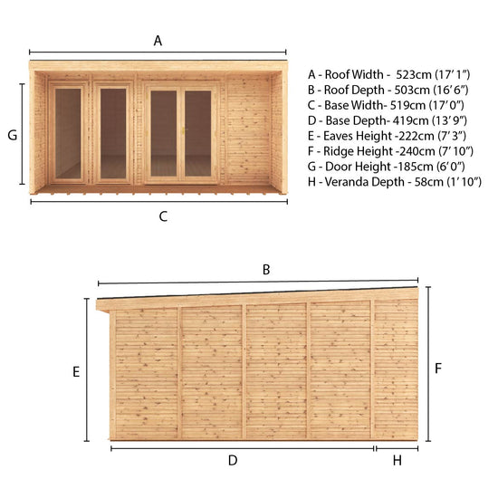 Sherwood Cresswell 5M X 4M Insulated Garden Room