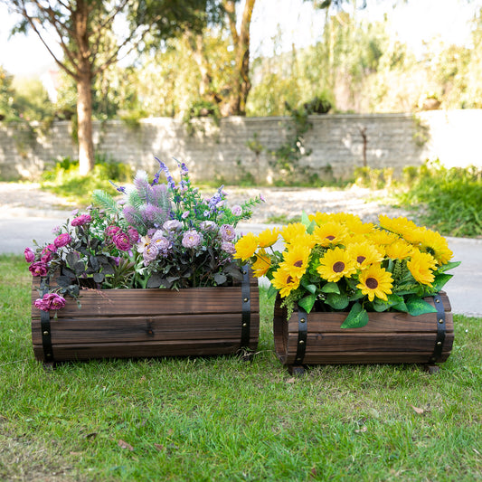 outsunny-2pcs-wooden-planter-box-flower-plant-pot-outdoor-indoor-flower-beds-plant-box-with-solid-wood-carbonized-colour