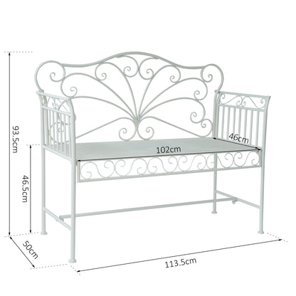 outsunny-garden-2-seater-metal-bench-park-seating-outdoor-furniture-chair-w-decorative-backrest-white