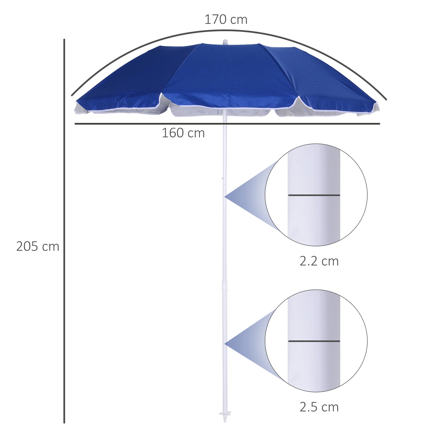 outsunny-1-7m-x-2m-tilted-steel-frame-beach-parasol-blue