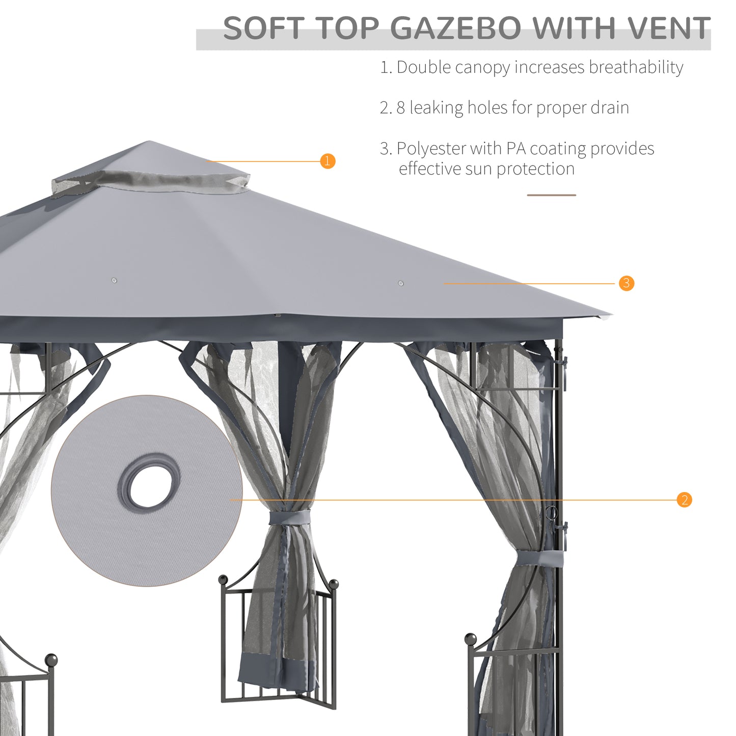 outsunny-3-x-3-m-garden-gazebo-patio-party-tent-shelter-outdoor-canopy-double-tier-sun-shade-metal-frame-light-grey