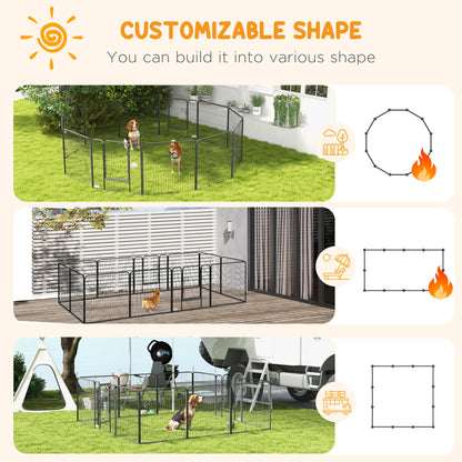 PawHut Heavy Duty Puppy Play Pen, 12 Panels Pet Exercise Pet, Pet Playpen for Small and Medium Dogs