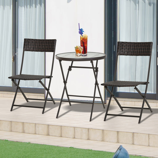 outsunny-rattan-bistro-set-2-seater-garden-furniture-folding-rattan-chair-glass-topped-coffee-table-patio-balcony-wicker-furniture-brown