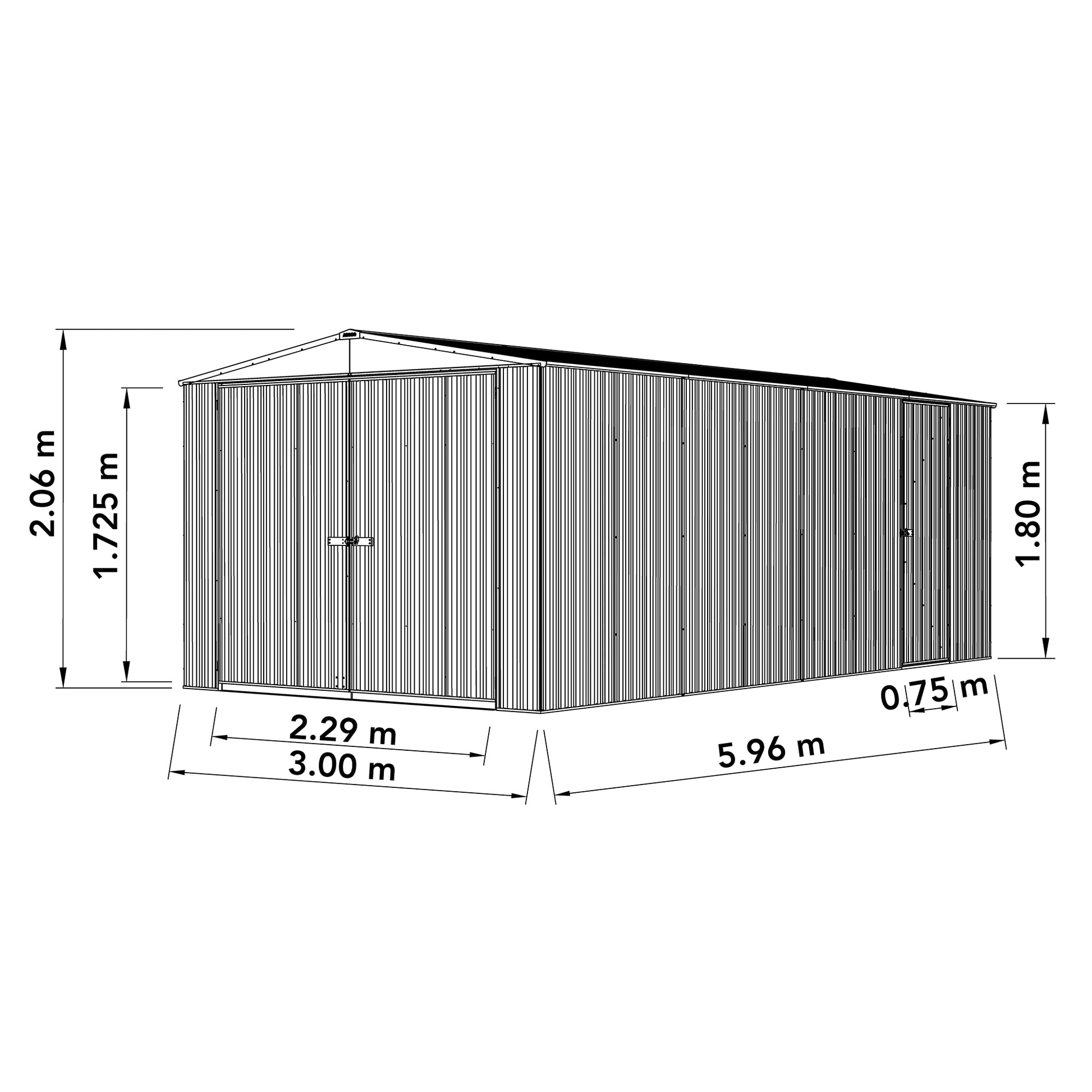 Absco Utility Workshop 3M X 6M (Zinc Colour)