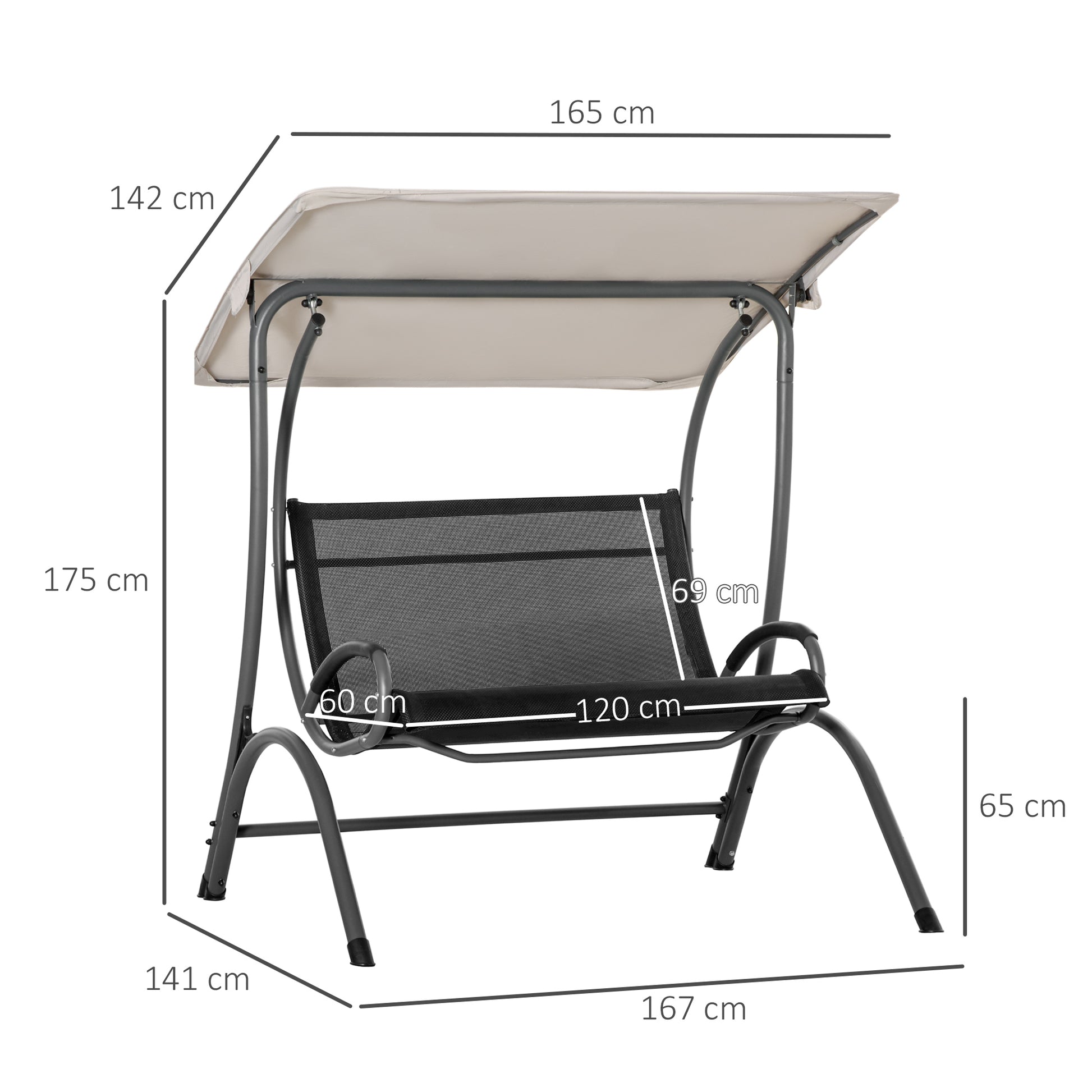 outsunny-2-seater-garden-swing-chair-outdoor-hammock-bench-w-adjustable-tilting-canopy-texteline-seats-and-steel-frame-beige