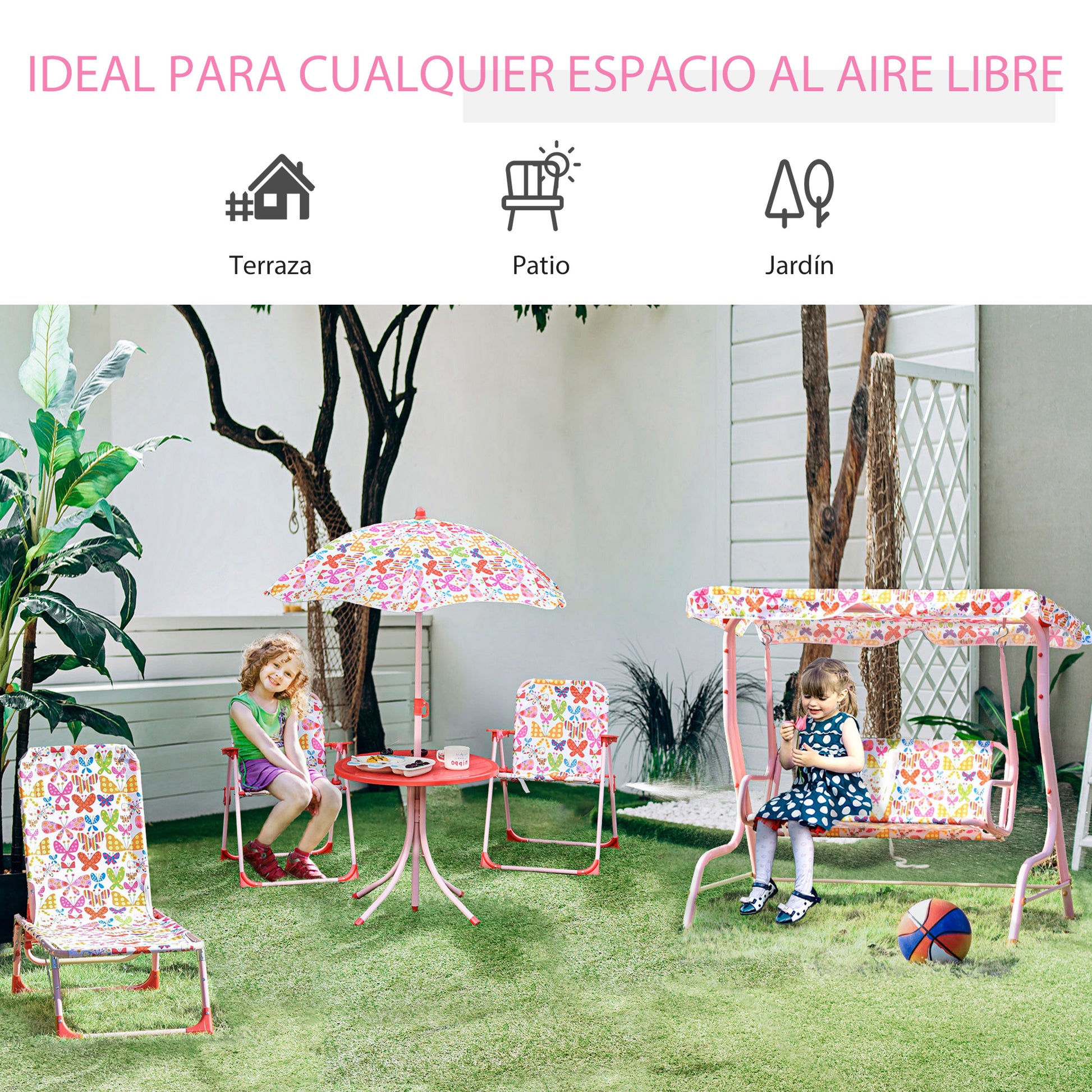 outsunny-2-seat-kids-canopy-garden-swing-chair-hammock-lounge-toddler-seat-belt-awning-pink